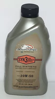 Harley Davidson Screamin Eagle Synthetic Motorcycle Lubricant Oil SAE 20W-50 1QT • $24.99