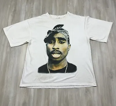 Makaveli Branded Tupac White Shortsleeved Size 3XL Hip Hop T-Shirt Tee Rap • $14.99