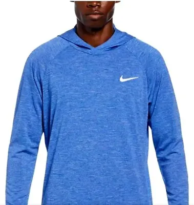 Nike Hydroguard Long Sleeve Hooded Rash Guard Swim Tee Blue Men's Medium  $60 • $44.95
