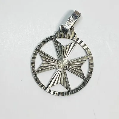Vintage Sterling Silver Maltese Cross Pendant • $19.95