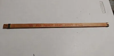 Vtg John Forrest Kratz Agency North Penn Advertising Wood Slide Yardstick Ruler • $24.99