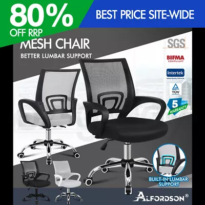 ALFORDSON Mesh Office Chair Executive Fabric Seat Gaming Racing Computer • $65.95