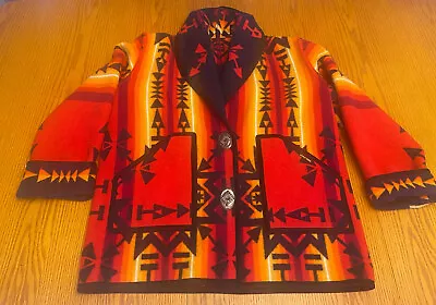 $399.99 • Buy Reversible Navajo Spirit Aztec Coat Jacket Blanket Custom Wool Jacket GORGEOUS