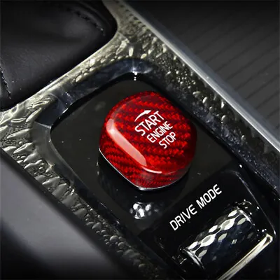 Real Red Carbon Fiber Car Center Start Stop Button Cover For Volvo S60 2019-2022 • $15.29