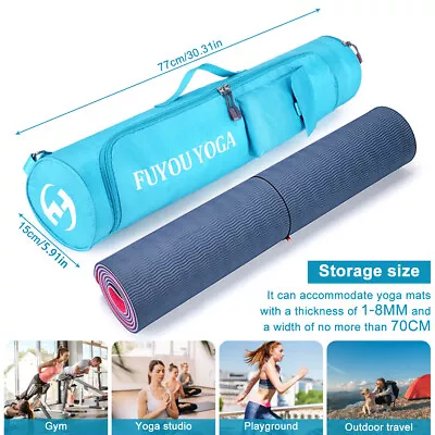 Yoga Mat Bag With Adjustable Strap Exercise Mat Bag With Storage Pockets SuCjD • £12.23