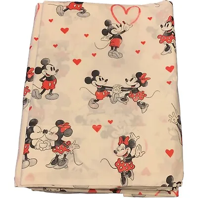 Pottery Barn Kids Full Organic Disney Mickey Mouse Sheet Set Hearts Valentines • $119.99