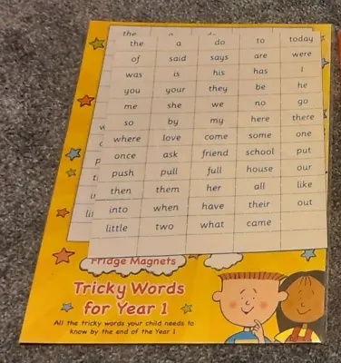 Fridge Magnets Tricky Words For Year 1 Curriculum Reception Games Scholastic 3+ • £4