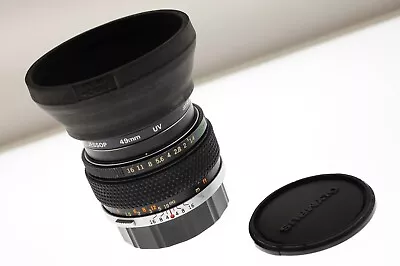 Olympus G.Zuiko OM Auto-S 50mm F/1.4 Lens. EXC+ Cond. Amazing Lens! +filter+hood • £89.95