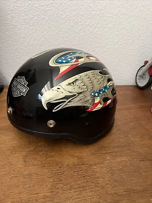 Harley Davidson Vintage Helmet Eagle U.S. Flag Flame Size M 58 Made In Italy • $25