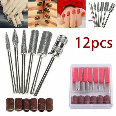 Nail Drill Bits Electric Manicure Machine Cutter Diamond File Gel Polish Kit Set • £3.49