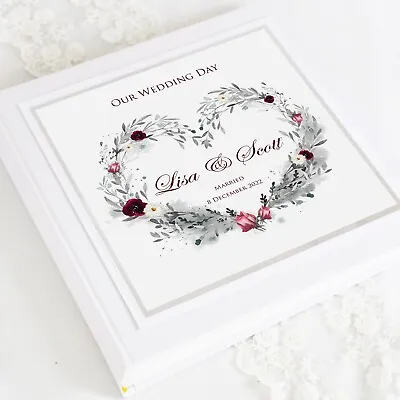 Personalised & Boxed 8  X 10  Winter Roses Wedding Photo Album • £45