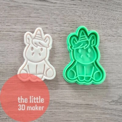 Unicorn Cookie Cutter Stamp Fondant Embosser • $8.95