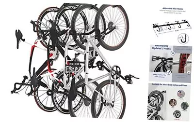 FLEXIMOUNTS 4-Bike Storage Rack For Garage Heavy-Duty Wall Mount 4 Bikes • $87.33