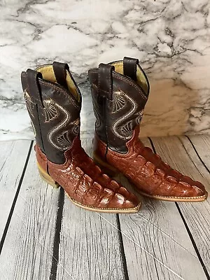 MONTENEGRO Little Kid's Size 10-11 Brown Crocodile Leather Western Cowboy Boots • $12.99