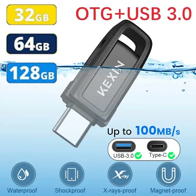 Type C 32/64/128GB USB 3.0 Flash Drive Memory Stick Thumb Drive 2 In 1 Mini Disk • $10.39