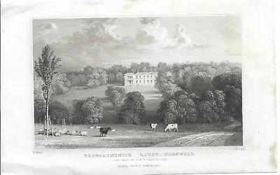 SCARCE ANTIQUE PRINT - TREWARTHENICK HOUSE - CORNWALL 1832 By T.Allom • $2.23