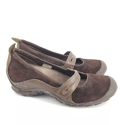 B24 Merrell Womens Plaza Bandeau J46114 Brown Slip On Mary Jane Shoes Sz US 8.5 • $8.50