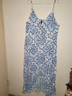 Beautiful New White And Blue Plus Size Strappy Maxi Dress • $25.90