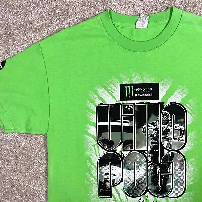 Ryan Villopoto Kawasaki Monster Energy T-Shirt #1 Size Large Green Tee • $15.94