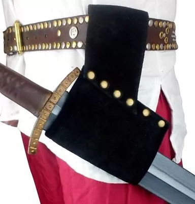 £7.99 • Buy LARP Leather Angled Weapon Loop Frog Scabbard Sword Black Brown Fit 2.5  Blade