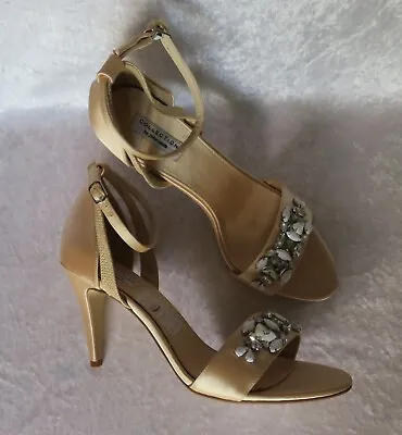 John Lewis Champagne Golden Natural Shoes UK 8 Party Evening Prom Cocktail • £19.99