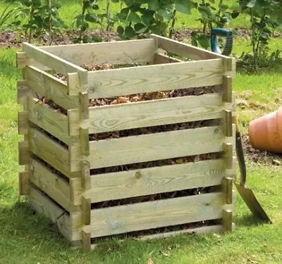 Wooden Compost Bin Composter Outdoor Garden Waste Small 373L By Lacewing • £54.99