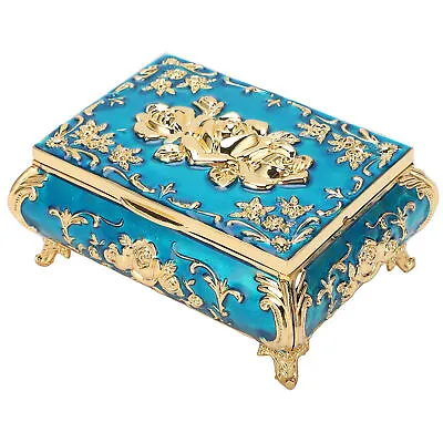 Vintage Jewelry Box European Style Zinc Alloy Glossy Ornament Organizer Case YEK • $19.20