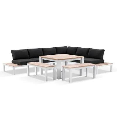 $4990 • Buy Nova Outdoor Charcoal Aluminium Lounge And Dining Setting With Single Modular