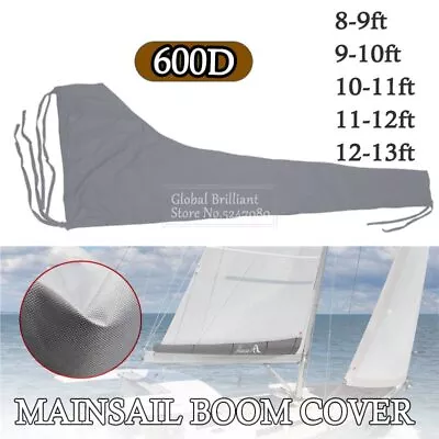 Main Sail Cover For 11'-12' 12'-13' Boom Sail Waterproof 600D Oxford Silver • $45.12