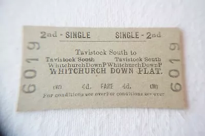 1958 Tavistock To Whitchurch Down British Rail Railway Train Ticket • £4.99