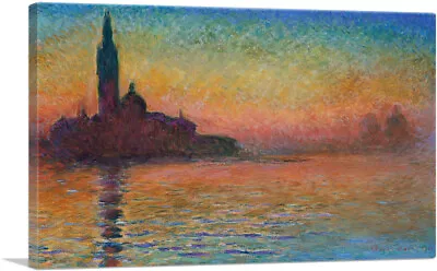 ARTCANVAS San Giorgio Maggiore Dusk Venice Italy Canvas Art Print Claude Monet • $80.09