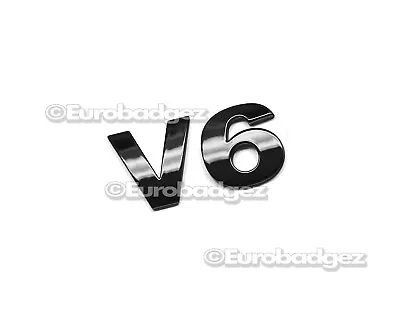BRAND NEW 3D V6 Gloss Black Emblem Badge 30mm V6 BLACK Fits VW Volkswagen • $6.49