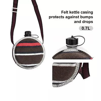0.7/2L Military Water Bottle Canteen Camping Army Drinking Flask W/Carrier Strap • £9.97