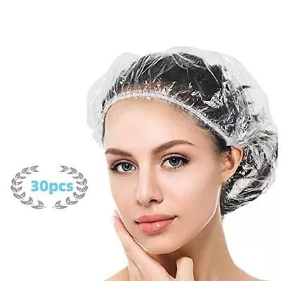 YIZIJIZI 30PCS Disposable Shower Caps Large Thick Clear Waterproof Shower Cap... • $7.81