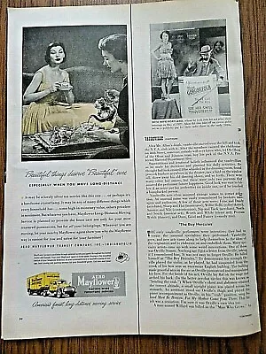 1956 Mayflower Warehouses Transit Movers Ad Beautiful Things Deserve Care • $2