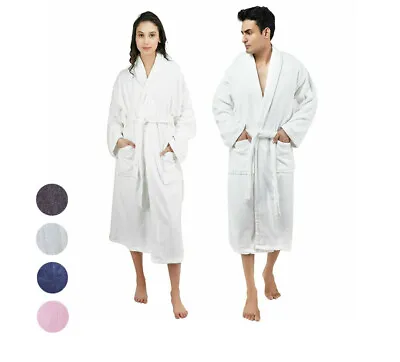 Terry Towel Bath Robe Unisex Luxury Soft 100% Cotton Towelling Dressing Gown • £24.99