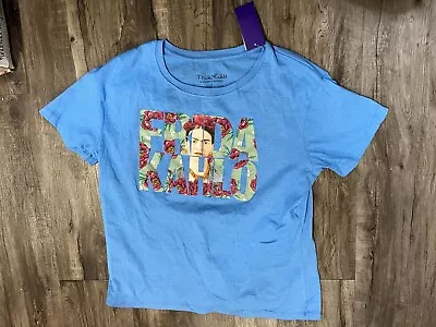 Frida Kahls Womens Graphic T-Shirt Periwinkle Blue Size L • $14.95