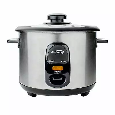 8-Cups Uncooked 16-Cups Cooked Rice Cooker Stainless Steel - Silver Black • $31.34