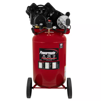 Powermate PLA1683066 1.6 HP 30 Gal. Oil-Lube Vertical Dolly Air Compressor New • $1008.81