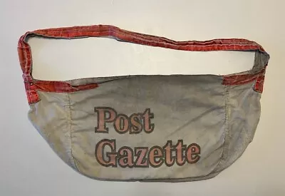 Vintage Pittsburgh Post-Gazette Newspaper Delivery Carrier Paperboy Bag - 1980s • $25