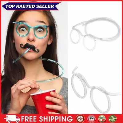 Silly Straw Glasses Reusable Crazy Funky Drinking Tube Plastic For Kids Party ♞ • £2.75