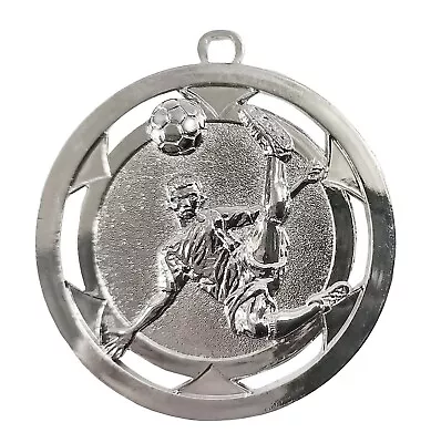 Personalised Silver Football Medal Man Of The Match Most Improved With Ribbons • £3.95