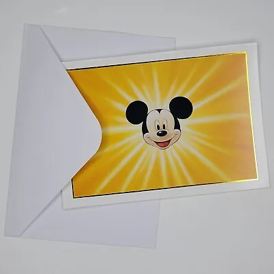 Sunburst Mickey Mouse Blank Greeting Card Disney Notecard Postcard Envelope • £9.65