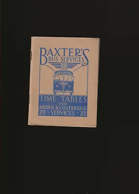 £6.99 • Buy Baxter's Bus Services Timetable Book - Airdrie & Coatbridge April 1960, Scottish
