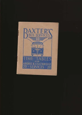 £6.99 • Buy Baxter's Bus Services Timetable Book - Airdrie & Coatbridge April 1960, Scottish