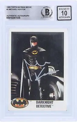 Michael Keaton Autographed 1990 Topps Batman Movie #2 BAS Authenticated 10 Card • $919.99