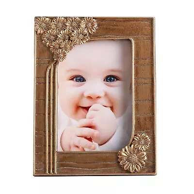 Vintage Mini Picture Frames 2x3 Bronze Gold Photo Frames In Oblong With Embos... • $20.76