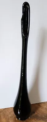 Vintage MCM Viking Glass Black Ebony Amethyst Swung Bud Vase 12  • $99.99