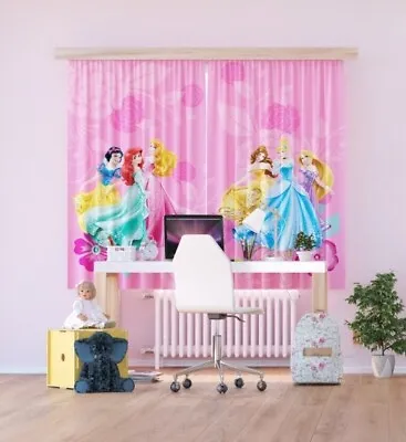 £43.98 • Buy Pair Of Ready Made Curtains Children's Bedroom Pink Disney Princess 180x160cm 