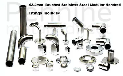 £4.10 • Buy STAINLESS STEEL HANDRAIL SYSTEM 42.4mm Ø Brushed Finish Excellent Quality Trade£